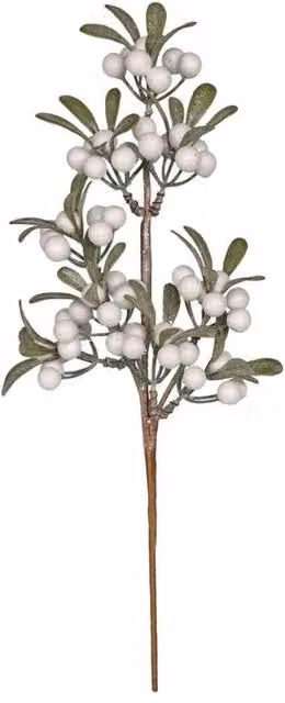 KDMD Frosted White Berry Spray With Leaves, 3 Pack