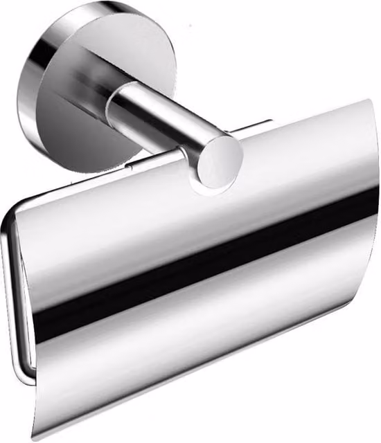 Cosmic Wall Mounted Covered Toilet Roll Holder in Grey Stainless Steel with Hidden Fixings