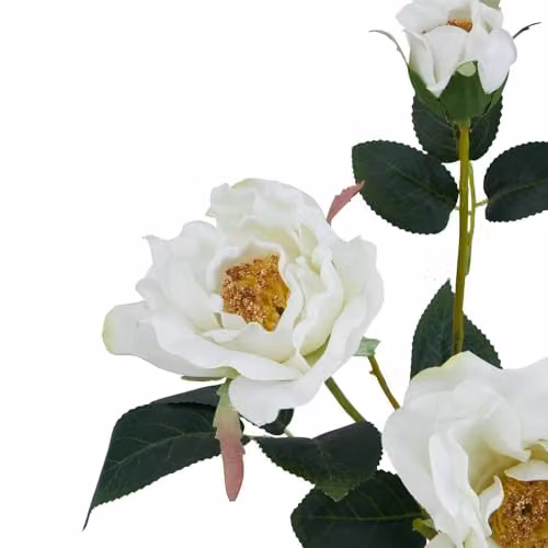 Hill Interiors Natural Garden Collection Tea Rose Artificial Flower in White – 2