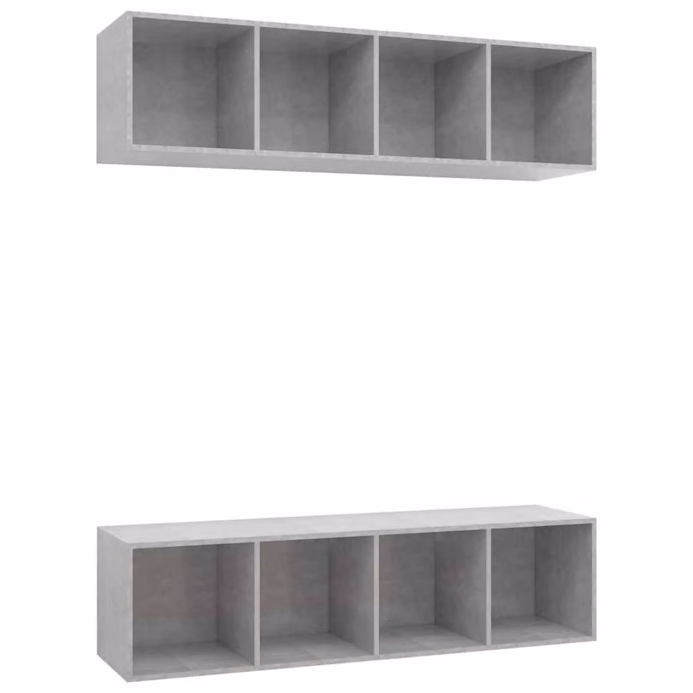 Berkfield Home Set of 2 Wall-mounted TV Cabinets in Concrete Grey Matt Engineered Wood – 3