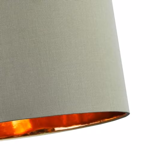 Happy Homewares Contemporary Round Cotton Drum Lamp Shade in Olive Green with Shiny Copper Inner – 4