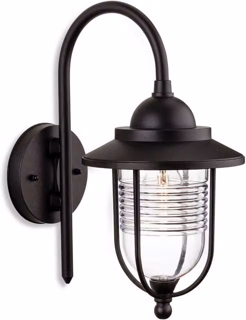 Firstlight Oregon Retro Outdoor Wall Lantern, Black, IP44, E27