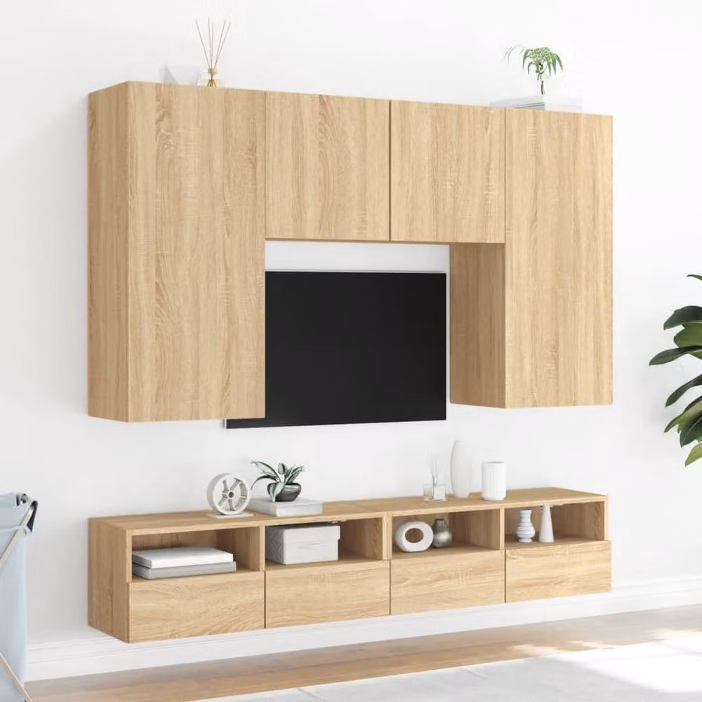 Berkfield Home Sonoma Oak TV Wall Cabinet, Brown, W/D/H: 100 x 30 x 30 cm – 3