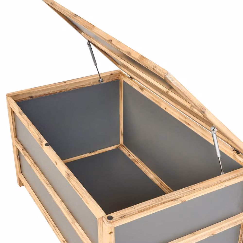 Wyld and Coco Grey Concrete and Acacia Wood Outdoor Storage Box 330L – 4