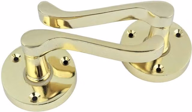 Golden Grace Polished Brass Internal Door Handle in Gold and Yellow