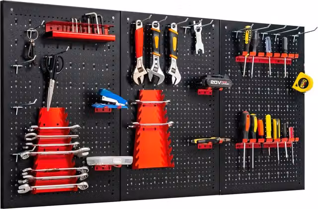 Costway Multifunctional Pegboard Wall Organizer Kit in Black