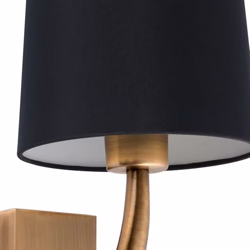 Netlighting Rem Wall Light with Gold and Black Fabric Shade and E27 Bulb Holder – 2