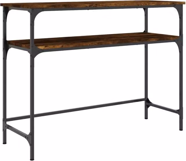 Berkfield Home Smoked Oak Console Table, Brown, W/D/H: 100 x 35.5 x 75 cm