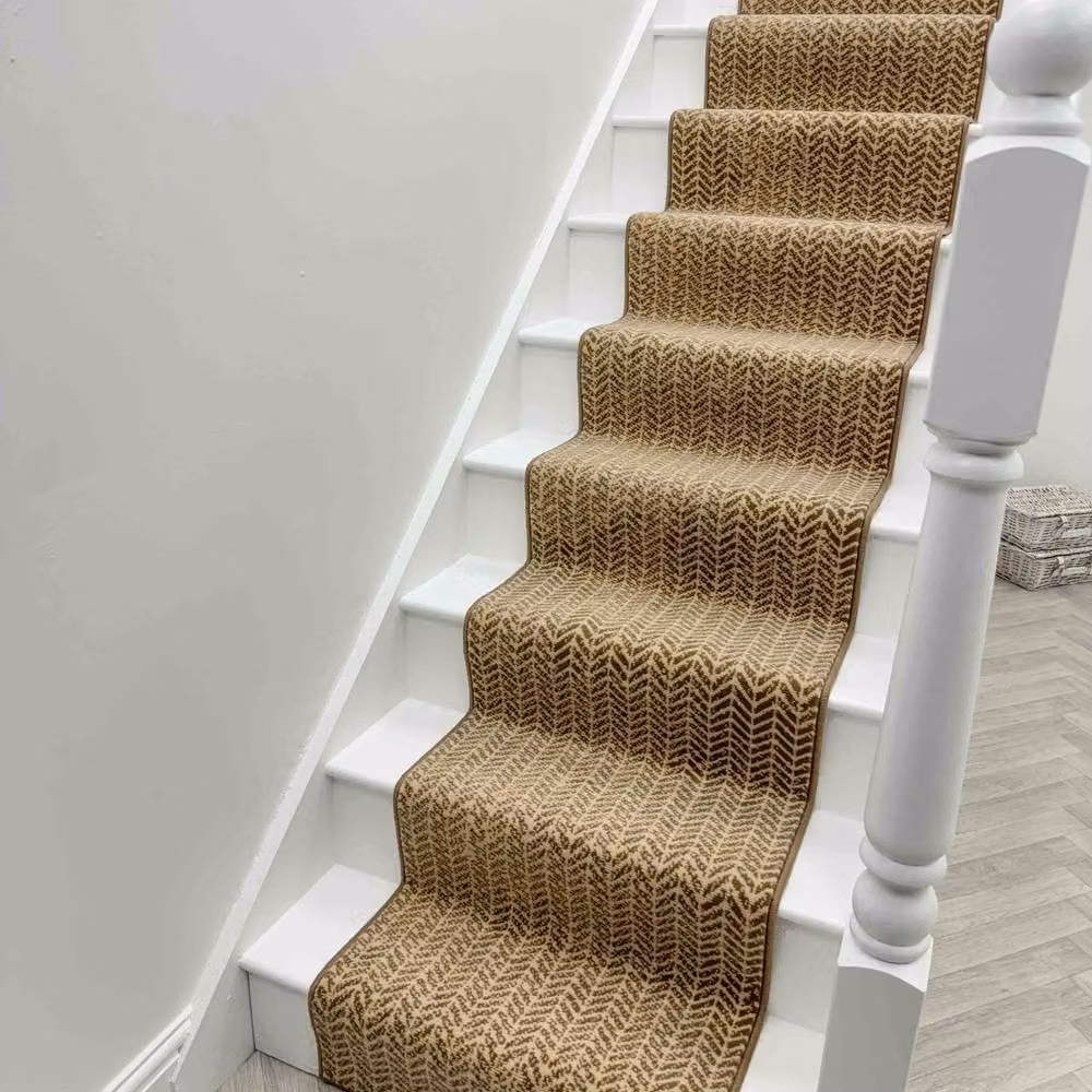 runrug Empire Stair Runner Carpet in Light Brown, W: 60 cm, L: 660 cm – 4