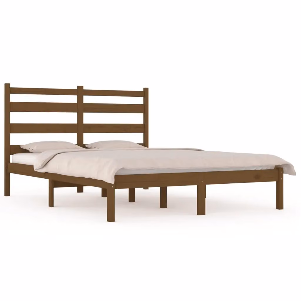 Berkfield Home Rustic Solid Wood Pine Bed Frame, Brown, 200 x 200 cm – 2