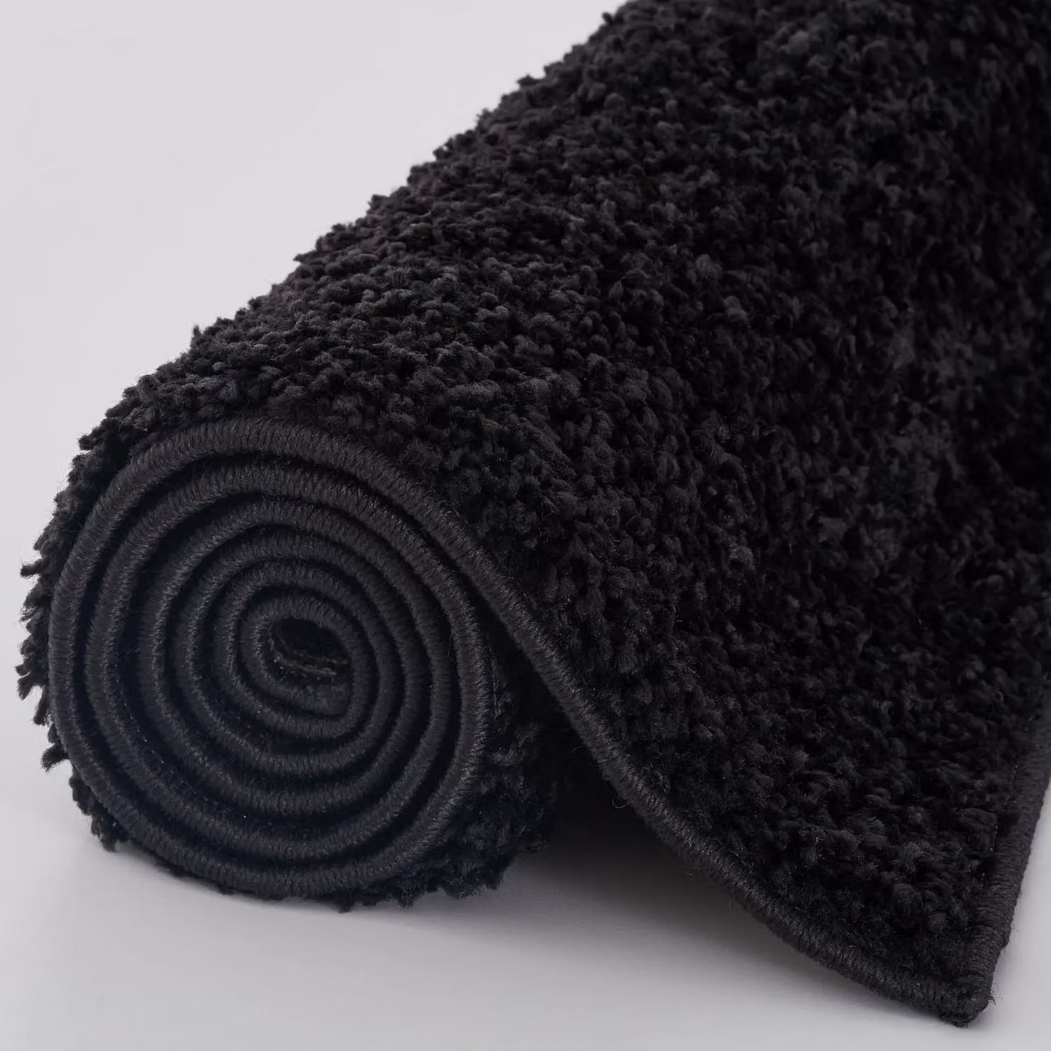 THE RUGS Soft Plain High Pile Shaggy Rug for Living Room or Bedroom, Black, W/D/H: 170 x 120 cm – 3