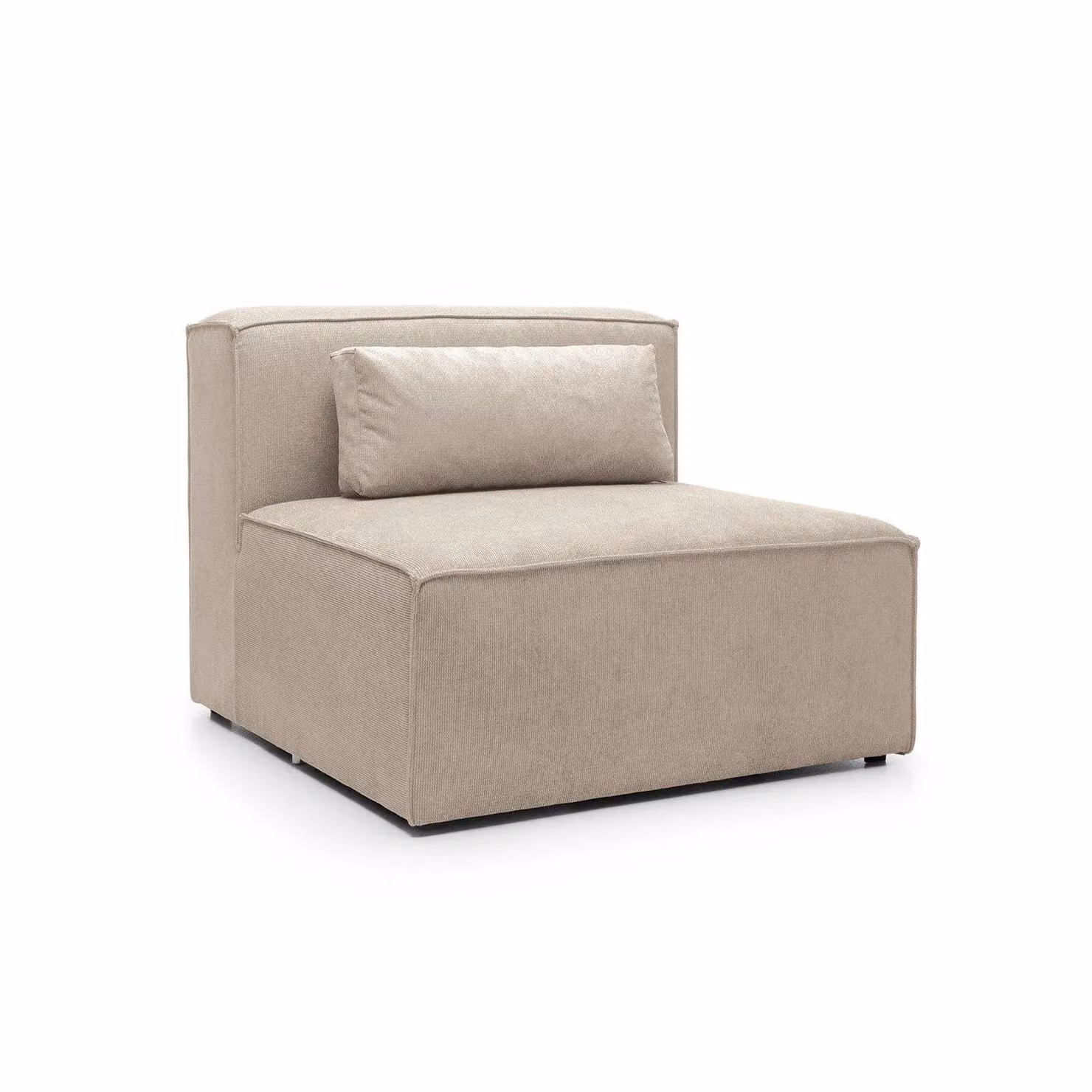 Abakus Direct Doris Armless Modular Accent Chair in Beige Cord Chenille, W/D/H: 94 x 94 x 73 cm – 2