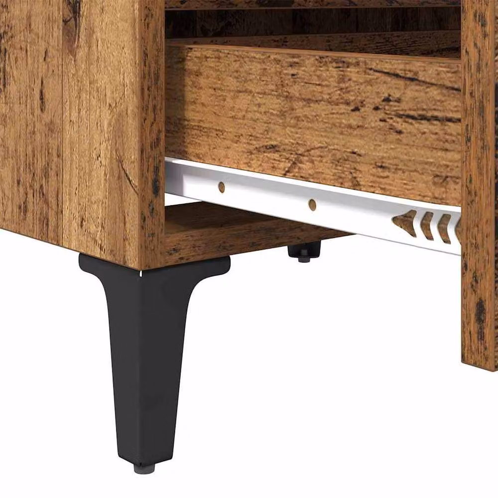 Berkfield Home Set of 2 Bedside Cabinets in Old Wood Brown, W/D/H: 40 x 35 x 50 cm – 6
