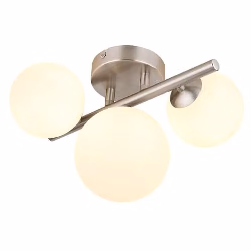 Globo Lighting Riha Modern Sphere Ceiling Light in Grey with Opal Glass Shade and 3x G9 LED Bulbs