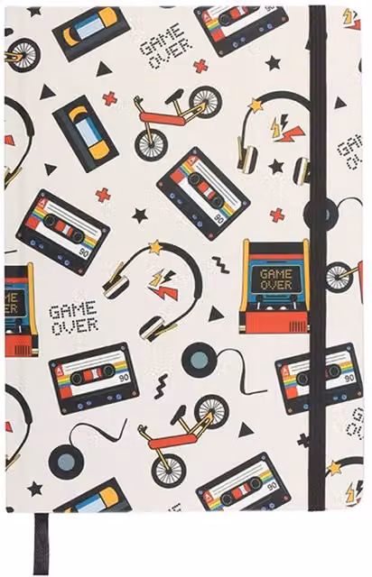 Something Different 80s Retro A5 Lined Hardcover Notebook in Multicolour