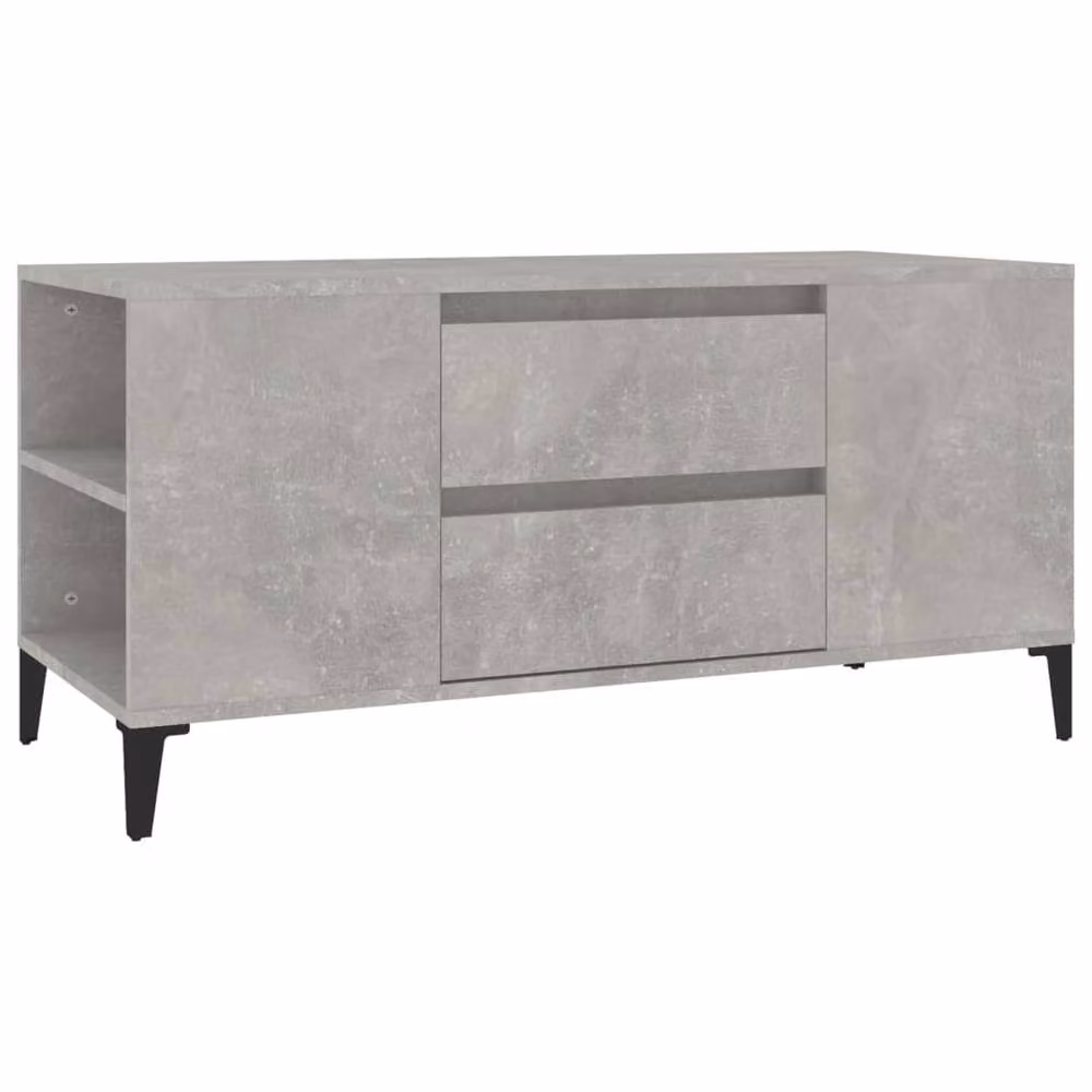 Berkfield Home Modern TV Cabinet in Concrete Grey, W/D/H: 102 x 44.5 x 50 cm – 2
