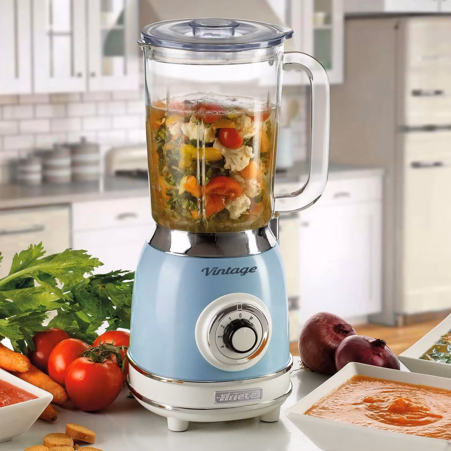 Ariete Retro Jug Blender and Stand Mixer Set in Blue with Glass and Stainless Steel Components – 2