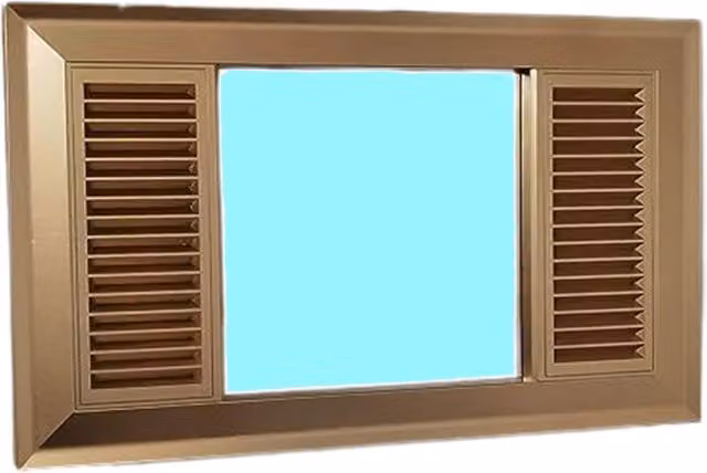 DEENZ Old Fashioned Art Deco Style Window Wall Mirror in Gold