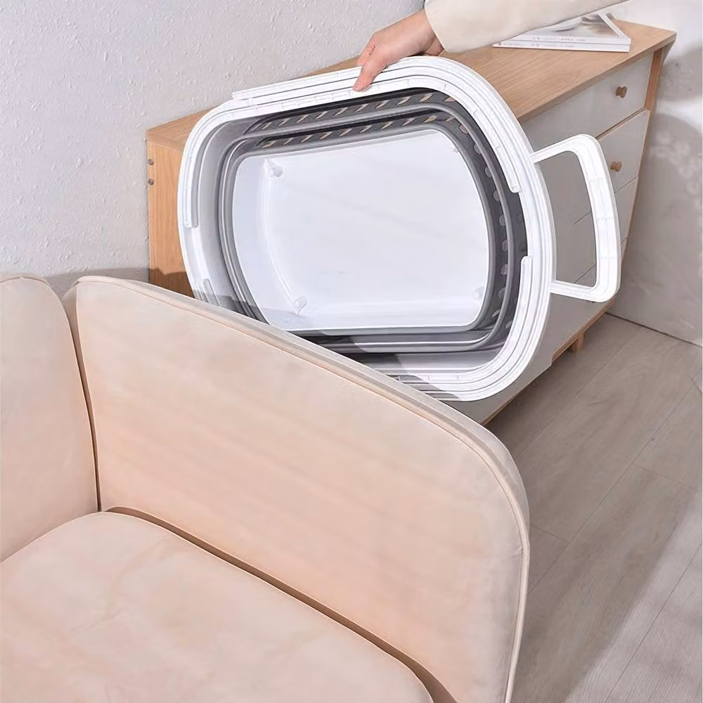 Kelvenix Large 68L Collapsible Laundry Basket with Handles in Grey – 2