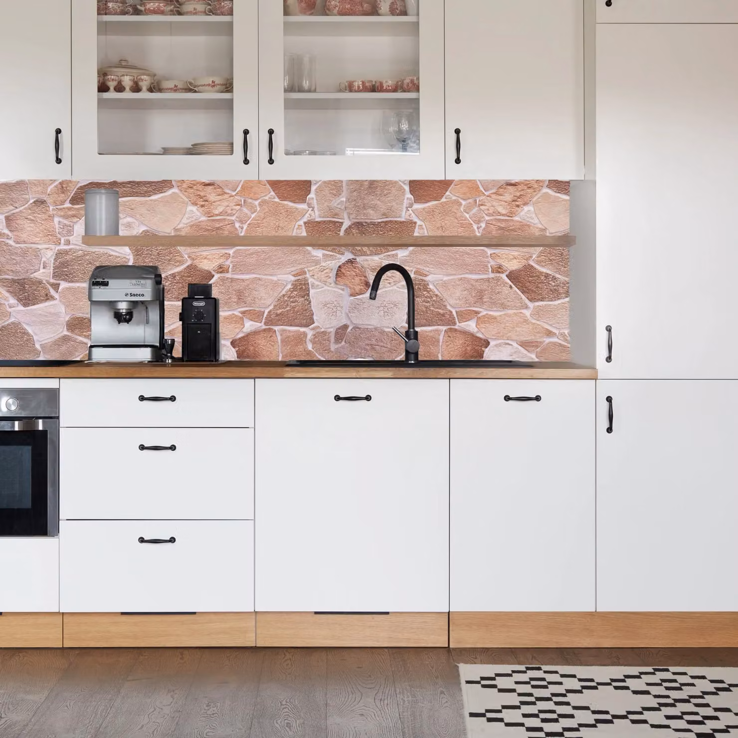 Novecrafto Stone Look 3D PVC Wall Panels in Brown and Beige, 6 Sheets, W: 96 cm x H: 48 cm – 6