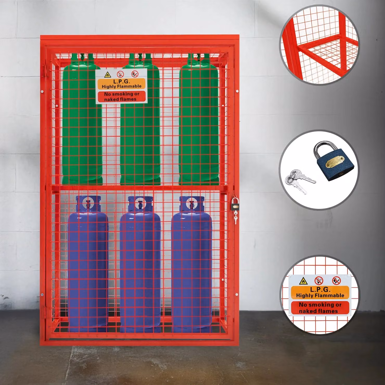 Monstershop Red Gas Bottle Collapsible Mesh Cage, W/D/H: 181 x 116 x 57 cm – 2