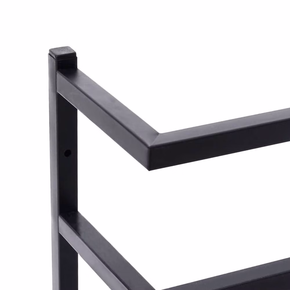 Berkfield Home Matt Black Metal Towel Rack, W: 24 cm, D: 12 cm, H: 48 cm – 3