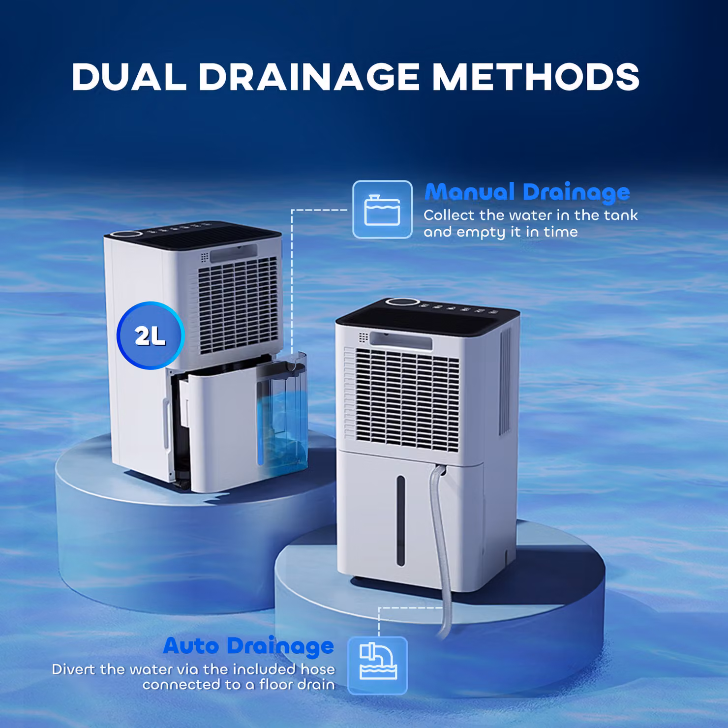 HOMCOM White Quiet Dehumidifier with 12L Daily Capacity, 2L Water Tank, Continuous Drainage, 24H Timer and Digital Humidity Display – 6