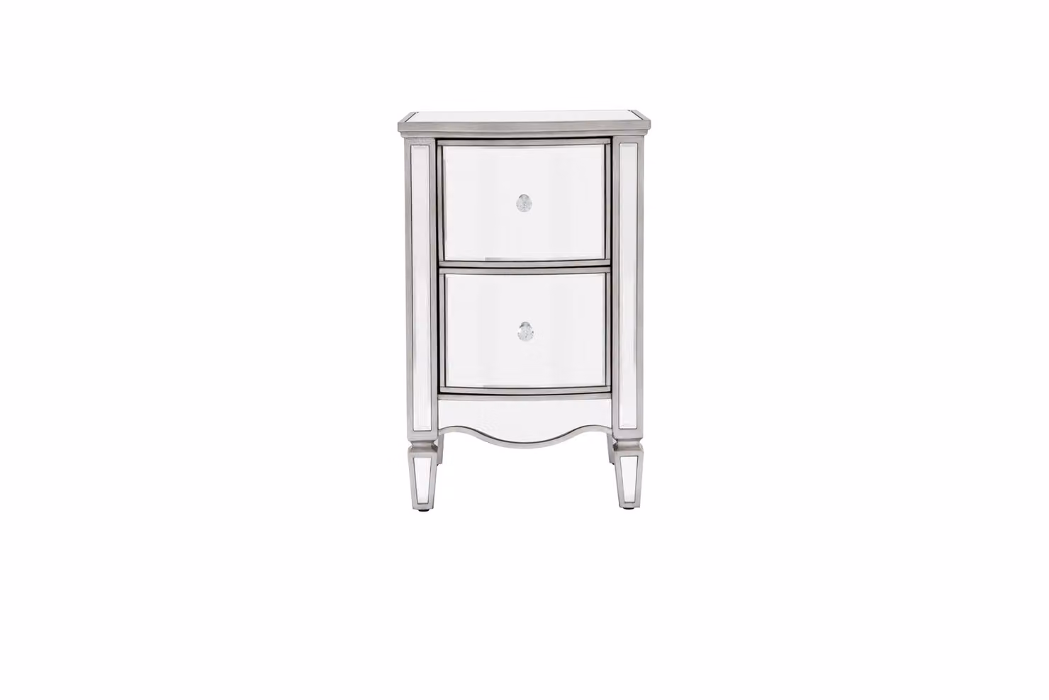 Birlea Elysee 2 Drawer Silver Mirrored Bedside Table – 5