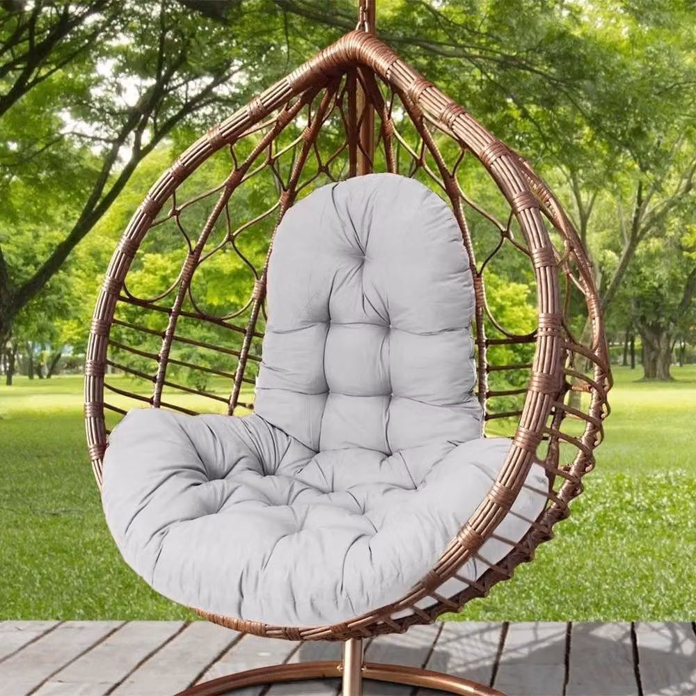 EONLION Light Grey Egg Chair Cushion Seat Pad, Diameter: 100 cm – 2