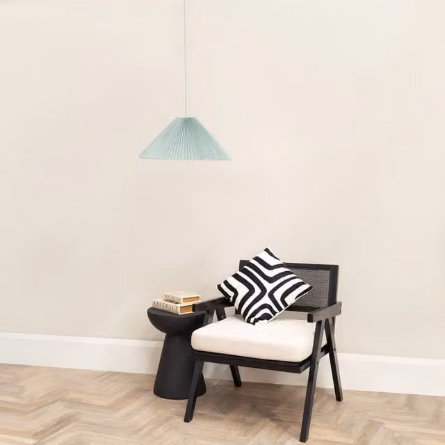 ValueLights Akira Pleated Single Drop Ceiling Pendant Light in Blue