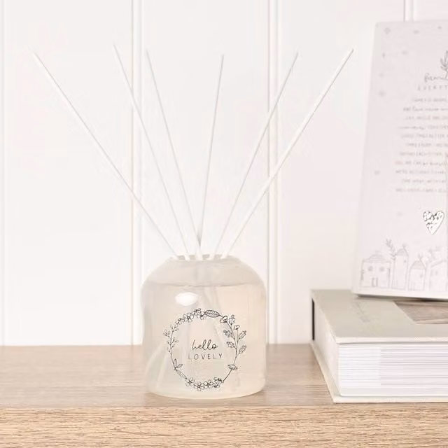Moments Hello Lovely Floral Reed Diffuser, 200ml, Clear Glass