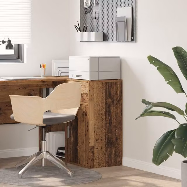 Berkfield Home Brown Rustic Storage Cabinet with Hinged Doors and Internal Drawers and Shelves