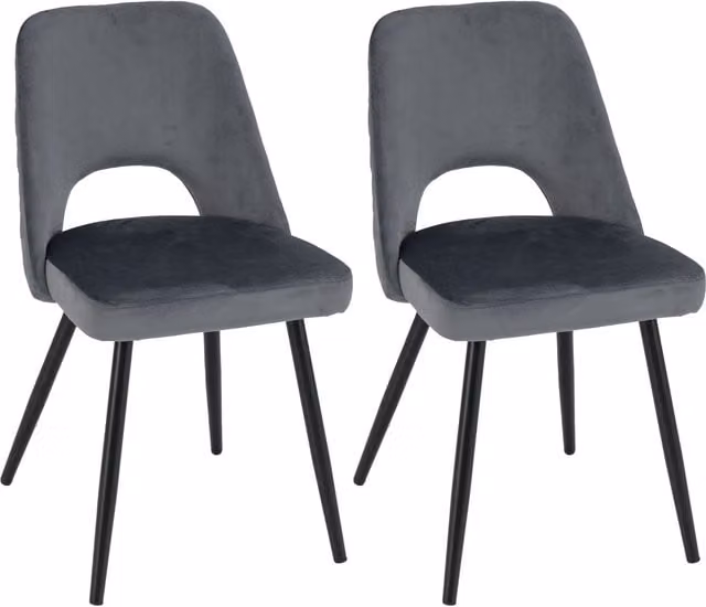Gymax Set of 2 Upholstered Grey Dining Chairs for Living Room or Home Office – 1