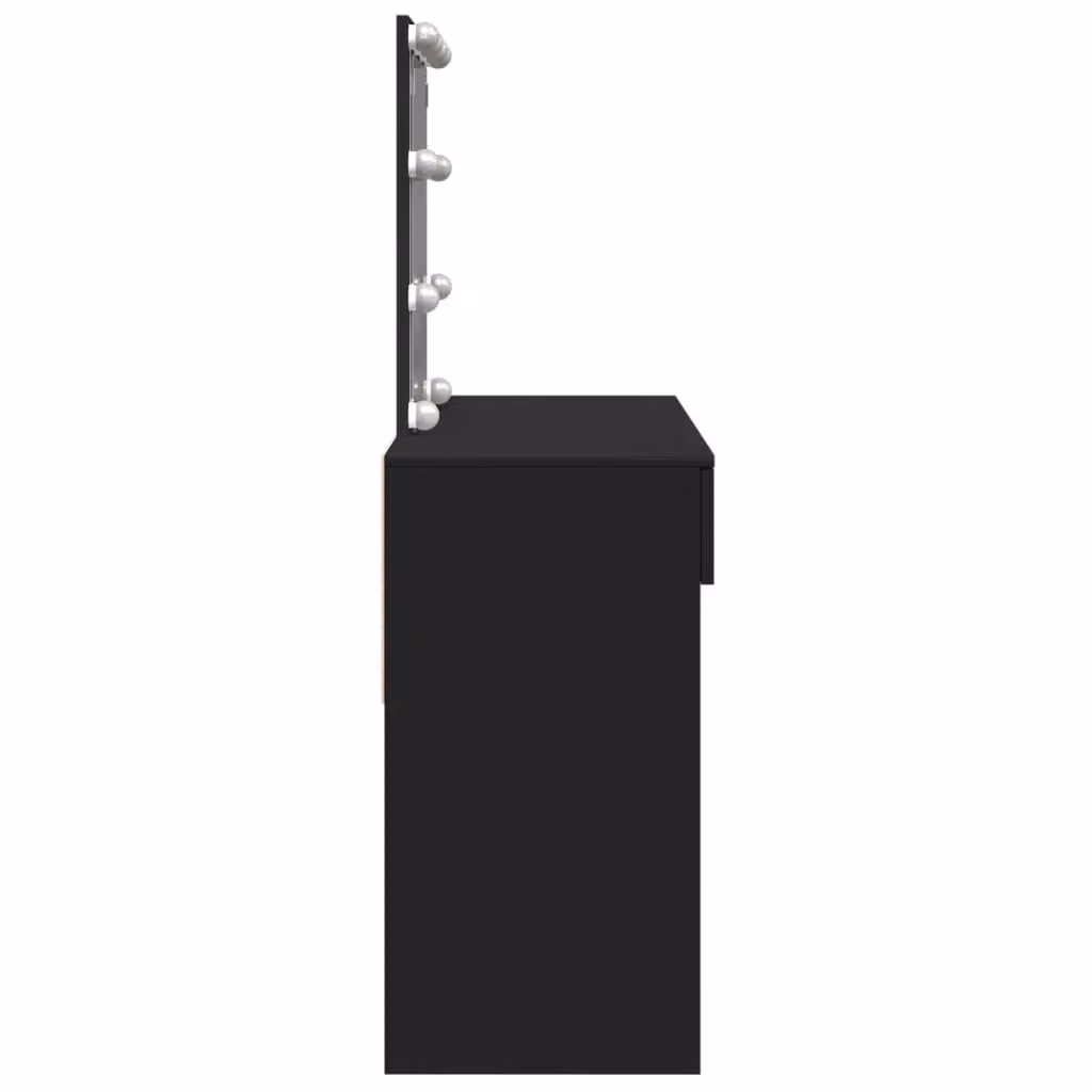 Berkfield Home Modern Black Dressing Table with Hollywood LED Mirror W/D/H: 100 x 40 x 130 cm – 4
