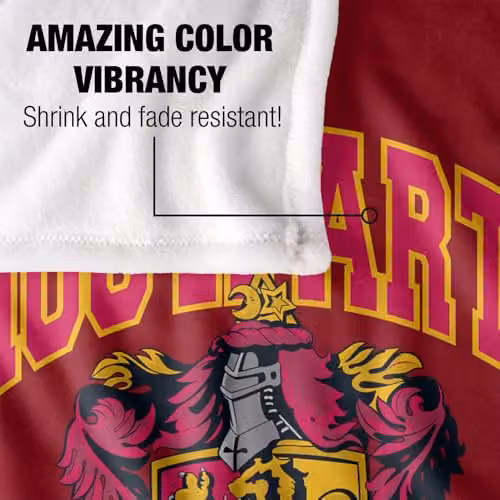 LOGOVISION Harry Potter Hogwarts Gryffindor Alumni Super Soft Silky Touch Fleece Throw Blanket, Multicolour, W: 91.44 cm, L: 147 cm – 2
