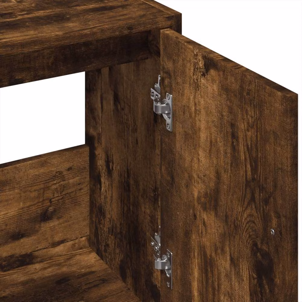 Berkfield Home Smoked Oak Sink Cabinet in Brown, W/D/H: 63 x 29 x 55 cm – 5
