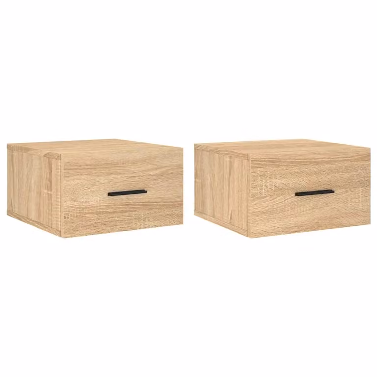 Berkfield Home Wall-mounted Bedside Cabinets, 2 Pack, Sonoma Oak Brown, W/D/H: 35 x 35 x 20 cm