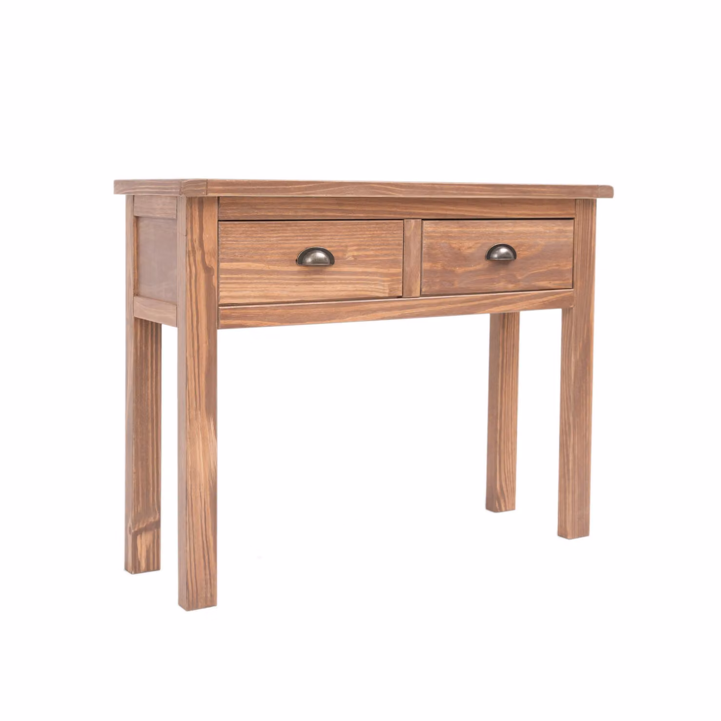 Cabinet Bits Padua Lacquered 2 Drawer Console Table in Light Brown with Brass Cup Handles – 2