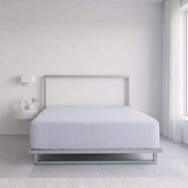 Snug City White Mako Satin Stripe Cotton Rich Extra Deep 30cm Fitted Sheet, Size: Double (140 x 200 cm)