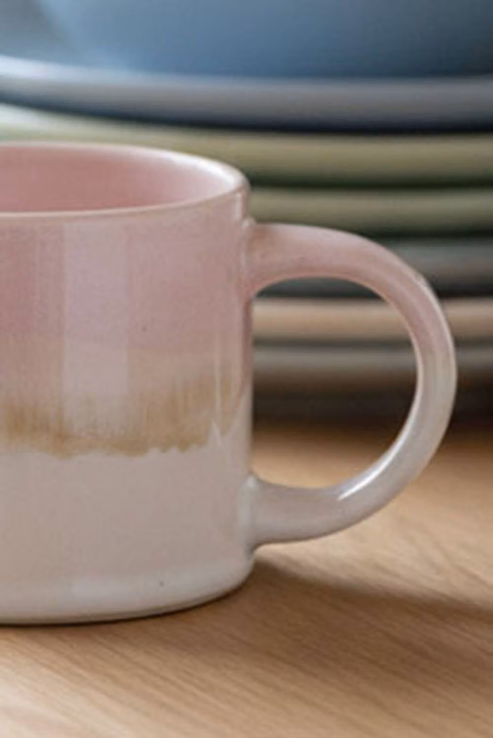 Scandi Home Set of 2 Pink Reactive Glaze Ceramic Nova Mugs, 460ml – 2