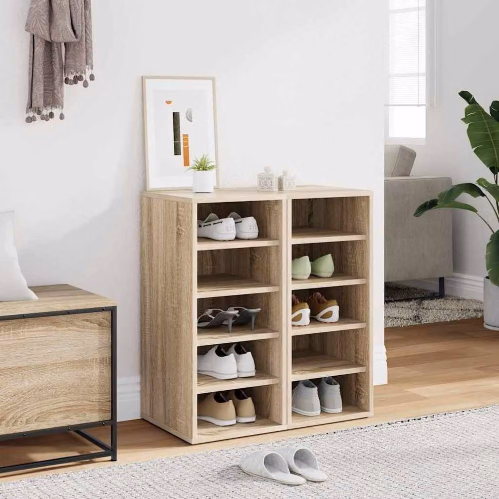 Berkfield Home Set of 2 Sonoma Oak Shoe Cabinets, Brown, W/D/H: 31.5 x 35 x 70 cm – 2