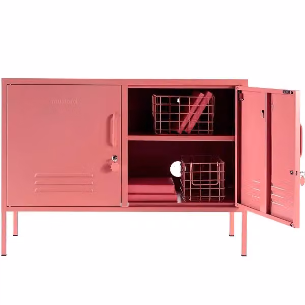 Mustard Made The Lowdown Freestanding Metal Storage Locker in Berry Red/Pink, H 72 cm x W 40 cm x D 40 cm – 2