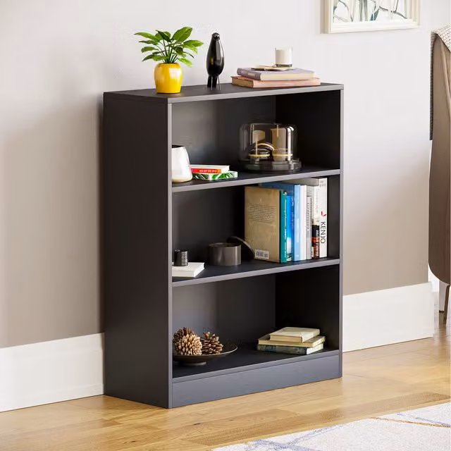 Vida Designs Cambridge Modern Black Bookcase W/D/H: 75 x 24 x 60 cm