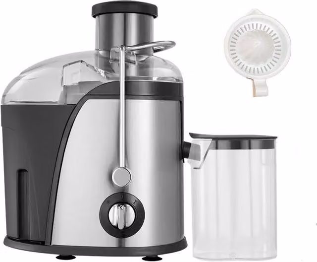 VOGREX Centrifugal Juicer Machine for Whole Fruit and Vegetables in Silver Stainless Steel – 1