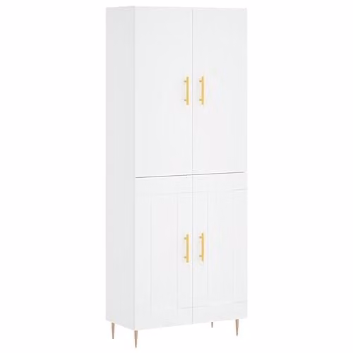 vidaXL Modern White Highboard Sideboard with Doors and Shelves, W/D/H: 180 x 45.8 x 69.5 cm – 1
