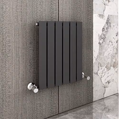 MCC Direct Anthracite Designer Flat Panel Central Heating Radiator, H: 60 cm, W: 40.8 cm, D: 40.8 cm