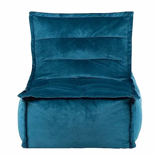 icon Dolce Velvet Bean Bag Lounger Set of 2 with Filling, Petrol Blue – 3