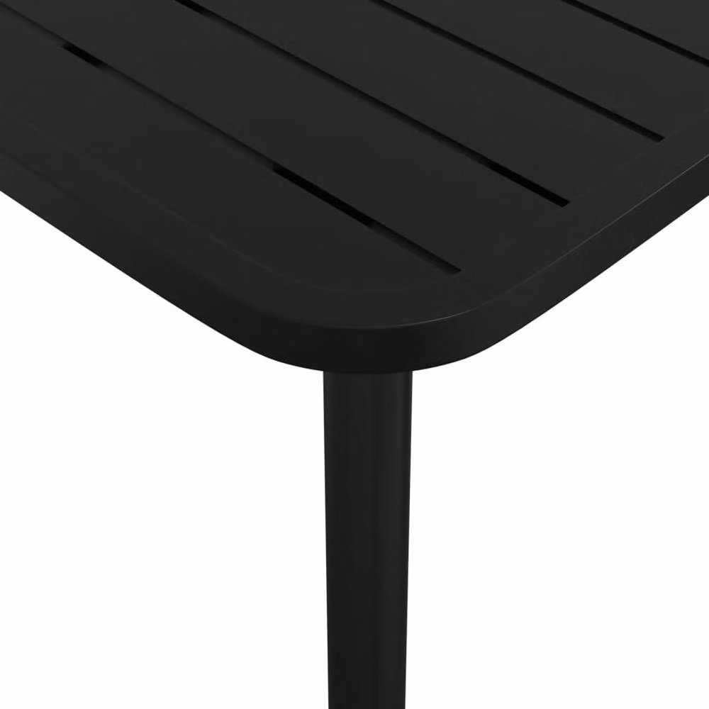 Berkfield Home Anthracite Rectangular Garden Table in Black Powder Coated Steel, W/D/H: 165 x 80 x 71 cm – 3