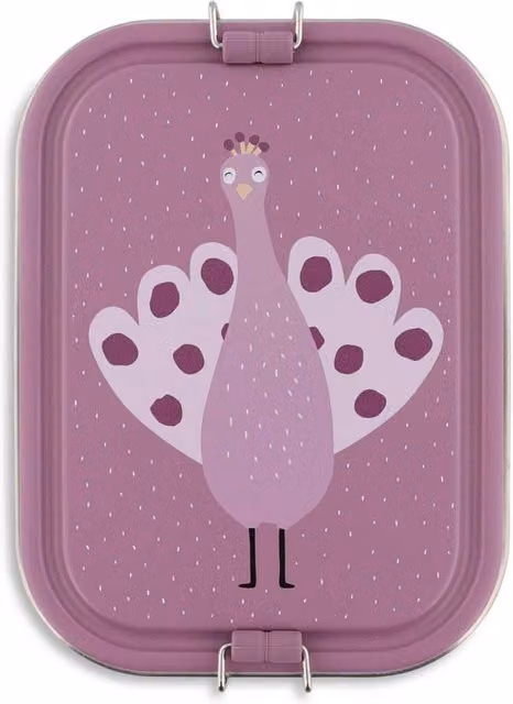 Trixie Small Lunch Box Mrs. Peacock in Purple with Dividers and Metal Clip – 1