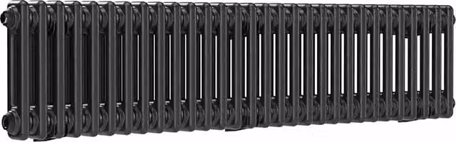 Lux Heat Horizontal 2 Column Steel Radiator in Pewter, H: 30.0 cm x W: 137.0 cm